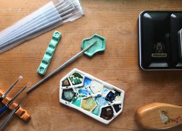 Ceramic Artist Palette Large Rectangular