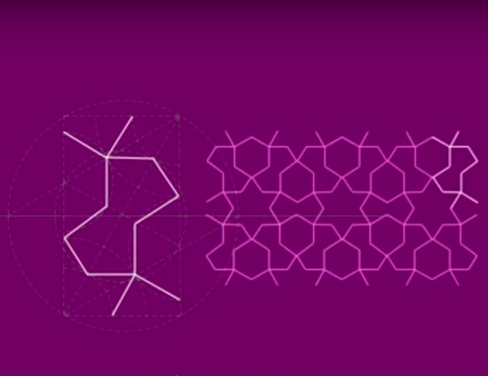 Step by step construction of a six-fold pattern (No. 1)